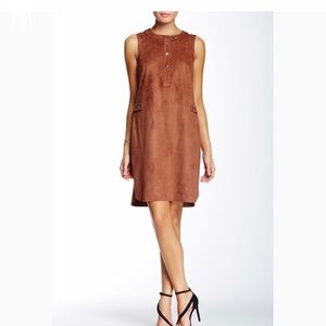 1. State- Sleeveless Henley Faux Suede- Sz Small